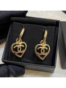 Chanel Love Short Earrings Gold 2022 031159