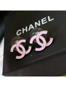 Chanel CC Stud Earrings Pink 2022 040205