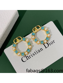 Dior CD Hoop Earrings Blue 2022 040229