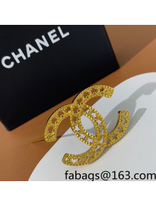 Chanel CC Brooch Gold 2022 040249