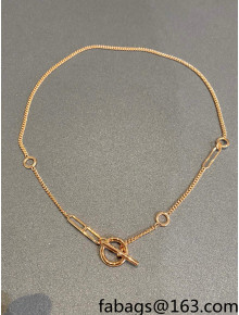 Hermes Echappee Necklace Gold 2022 040272