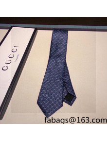 Gucci GG Check Silk Tie White/Dark Blue 2022 031088