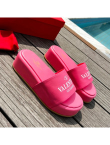 Valentino Signature Lambskin Platform Slide Sandals Pink 2022 0323130