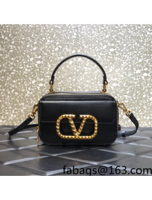 Valentino Alcove Camera Mini Bag in Grainy Calfskin 0058 Black 2022