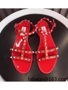 Valentino PVC Stud Flat Sandals Red 2022 86