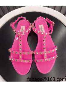 Valentino PVC Stud Flat Sandals Pink 2022 88