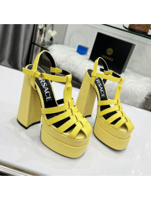 Versace Calfskin La Medusa Platform Sandals 15.5cm Yellow 2022 