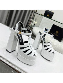 Versace Calfskin La Medusa Platform Sandals 15.5cm White 2022 