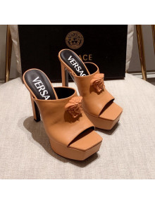 Versace Calfskin Platform Slide Sandals 14cm Orange 2022 031945