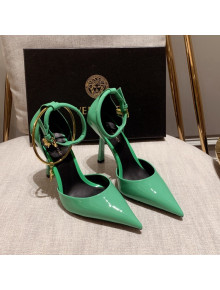 Versace Glazed Calfskin Pumps 11cm Green 2022 031918