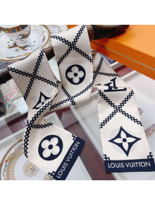 Louis Vuitton Croisillon Silk Bandeau Scarf 8x120cm White 2022