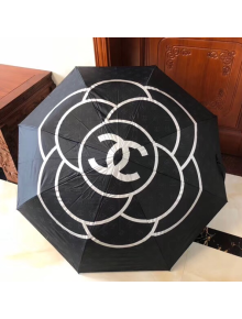 Chanel camellia umbrella for sun & rain black