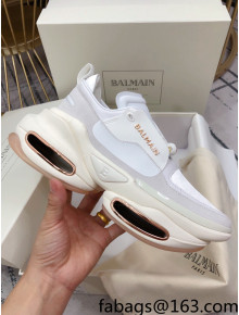 Balmain BBold Leather and Suede Sneakers White 2021 120423