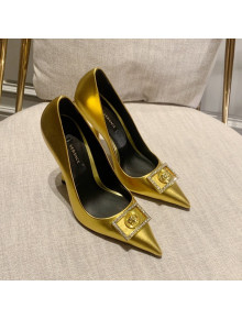 Versace Calfskin High Heel Pumps 11cm Gold 2022 032813