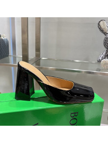 Bottega Veneta Patent Leather High Heel Mules 11cm Black 2022 032828