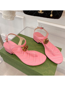Gucci Calfskin GG Thong Sandals 3.5cm Pink 2022