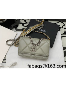Chanel 19 Lambskin Wallet on Chain WOC AP0957 Gray/Matte Silver/Light Gold/Aged Gold 2022  