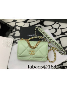 Chanel 19 Lambskin Wallet on Chain WOC AP0957 Green/Matte Silver/Light Gold/Aged Gold 2022  