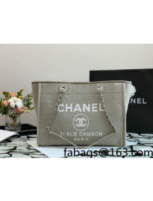 Chanel Deauville Mixed Fibers Medium Shopping Bag A67001 Gray 2022 01