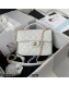 Chanel Crumpled Calfskin Mini Flap Bag with Top Handle AS2892 White 2021 