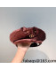 Dior Corduroy Beret Hat Burgundy 2021 122159