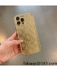 Louis Vuitton Monogram Embossed iPhone Case Gold 2021 122131