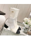 Chanel Grosgrain, Knit & Patent Calfskin Ankle Boots 5.5cm G38522 Ivory/White/Black 2021 