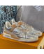 Louis Vuitton LV Trainer Metallic Leather Sneakers Silver/Beige 2021 83 