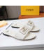 Fendi Baguette Leather Slide Sandals White 2022 02