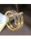 Cartier Yellow Gold Nologo Juste un Clou Ring with Paved Diamonds 11