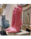 Balenciaga Knit Mid-Half Boots 9cm Pink 2021 32