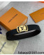 Louis Vuitton Reversible Litchi-Grained Leather Belt 4cm with Framed LV Buckle Black/Coffee 2022 63