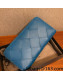 Bottega Veneta Maxi Woven Long Zipped Wallet Blue 2022