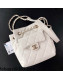 Chanel Duma Grained Calfskin Pocket Bucket Bag AS2808 White 2021