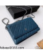 Chanel Grained Calfskin Classic Wallet on Chain WOC AP0250 Blue 2021 