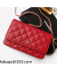Chanel Grained Calfskin Classic Wallet on Chain WOC AP0250 Red 2021 