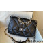 Chanel 19 Lambskin Large 30cm Flap Bag AS1161 Black/Silver 2021 TOP