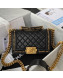 Chanel Lambskin Chain Small Boy Handbag Black 2021 46