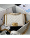 Chanel Lambskin Chain Small Boy Handbag White 2021 47