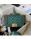 Chanel Lambskin Chain Small Boy Handbag Green 2021 48