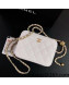 Chanel Lambskin Chain Small Square Camera Bag with Metal Ball AP2463 White 2021 