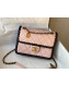 Chanel Calfskin Braided Trim Small Square Flap Bag AS2496 Pink 2022