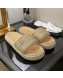 Chanel Cord Flat Sandals Beige 2022 030447