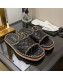 Chanel Lambskin Chain Flat Slide Sandals Black 2022 030449