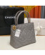Chanel Vintage Grained Calfskin Large Top Handle Bag AS0814 Gray 2022