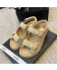 Chanel Suede Strap Sandals with Coin Charm G35927 Beige 2022 032215