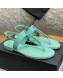 Chanel Patent Calfskin Flat Sandals G38221 Light Blue 2022