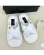 Chanel Lambskin Crossover Strap Flat Slide Sandals White 2022 032535
