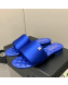 Chanel Satin Flat Slide Sandals G38858 Blue 2022