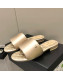 Chanel Satin Flat Slide Sandals G38858 Gold 2022